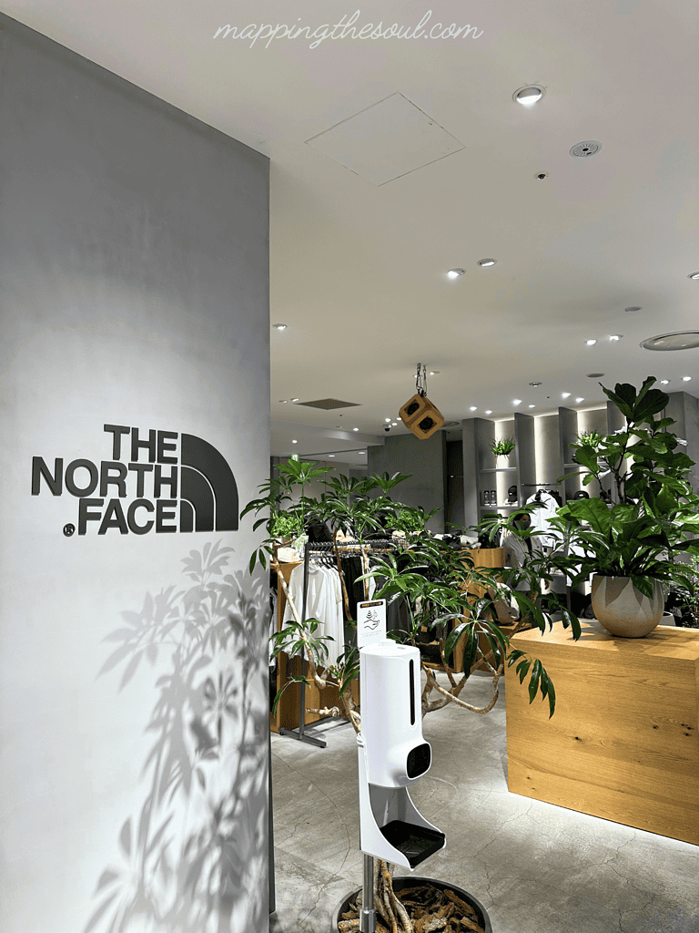 A North Face clothing store located inside Sapporo Station Shopping Mall Stellar Place in Hokkaido, Japan