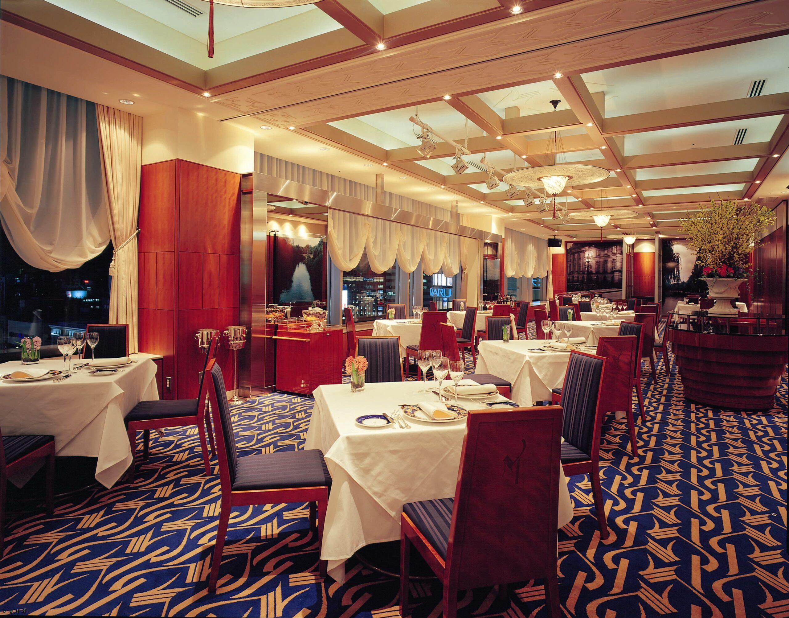 A French restaurant called Mikuni Sapporo, offering panoramic city views in JR Tower Hotel Nikko Sapporo, a four star luxury hotel inside of Sapporo Station in Sapporo, Japan.