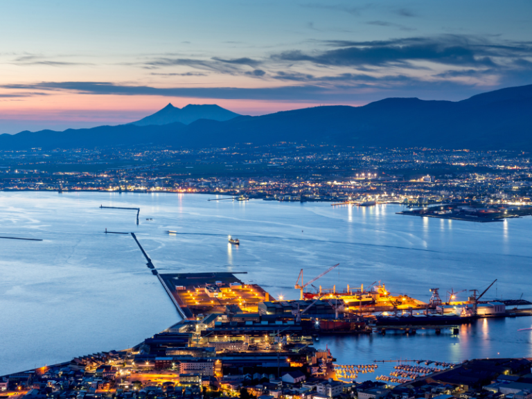 The view of Hakodate from Mount Hakodate, Japan