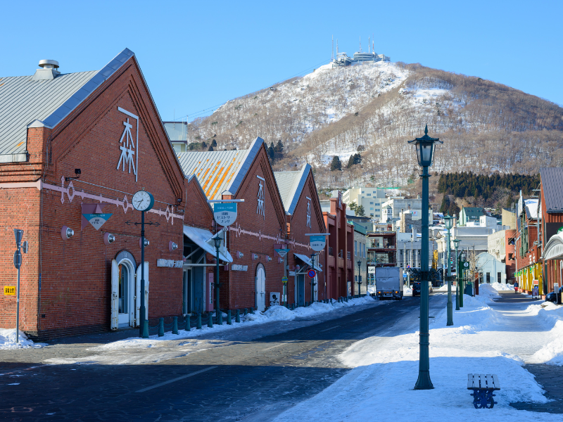 The Kanemori Red Brick Warehouse in Hakodate, Hokkaido, a commercial shopping complex that was originally the first warehouse built in Hakodate.