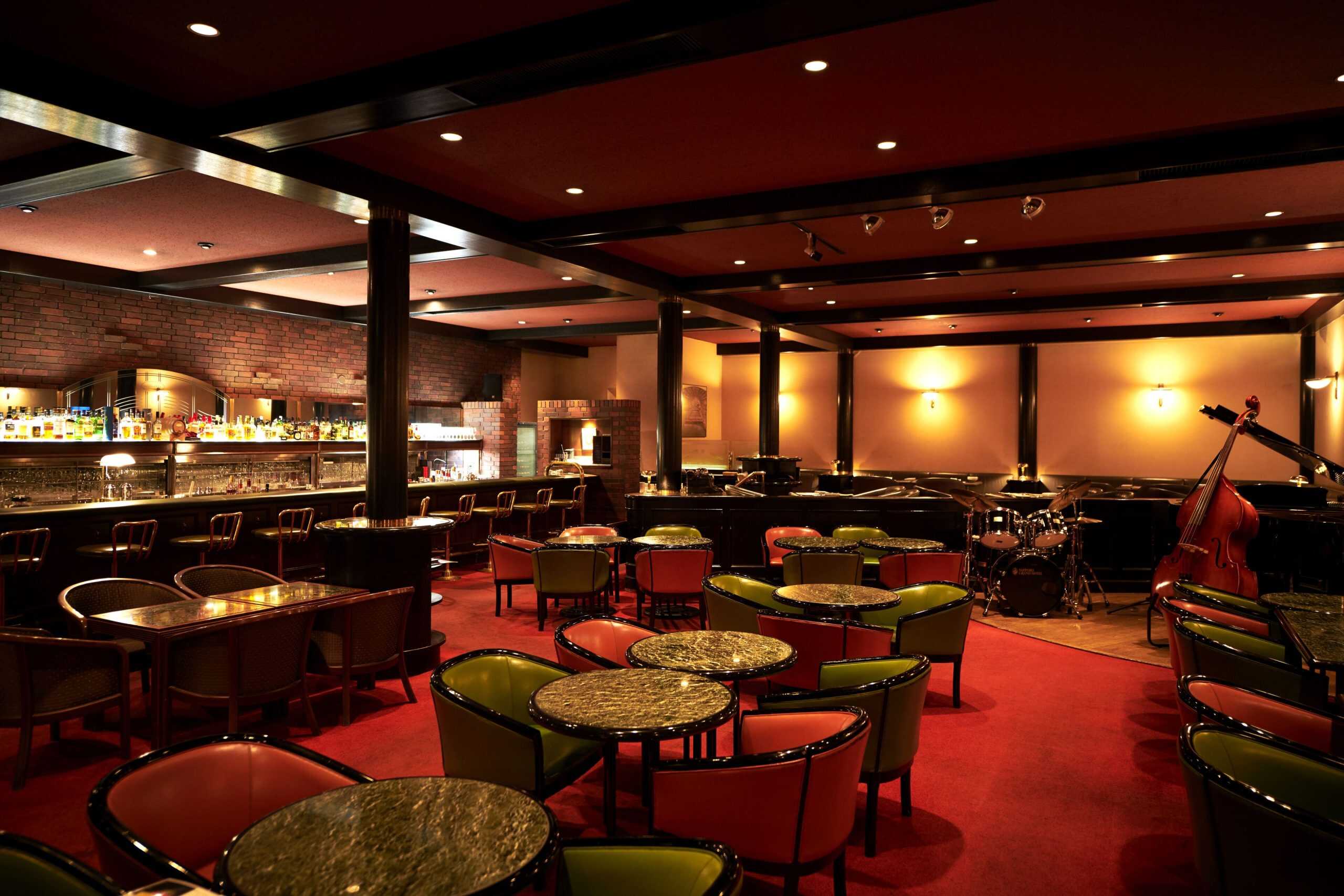 Cozy jazz lounge and bar inside Sapporo Grand Hotel, featuring live music, warm lighting, and a refined atmosphere.