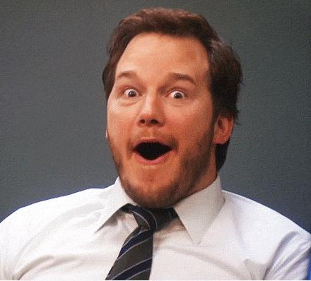 Meme of Chris Pratt in the Office looking happy and excited