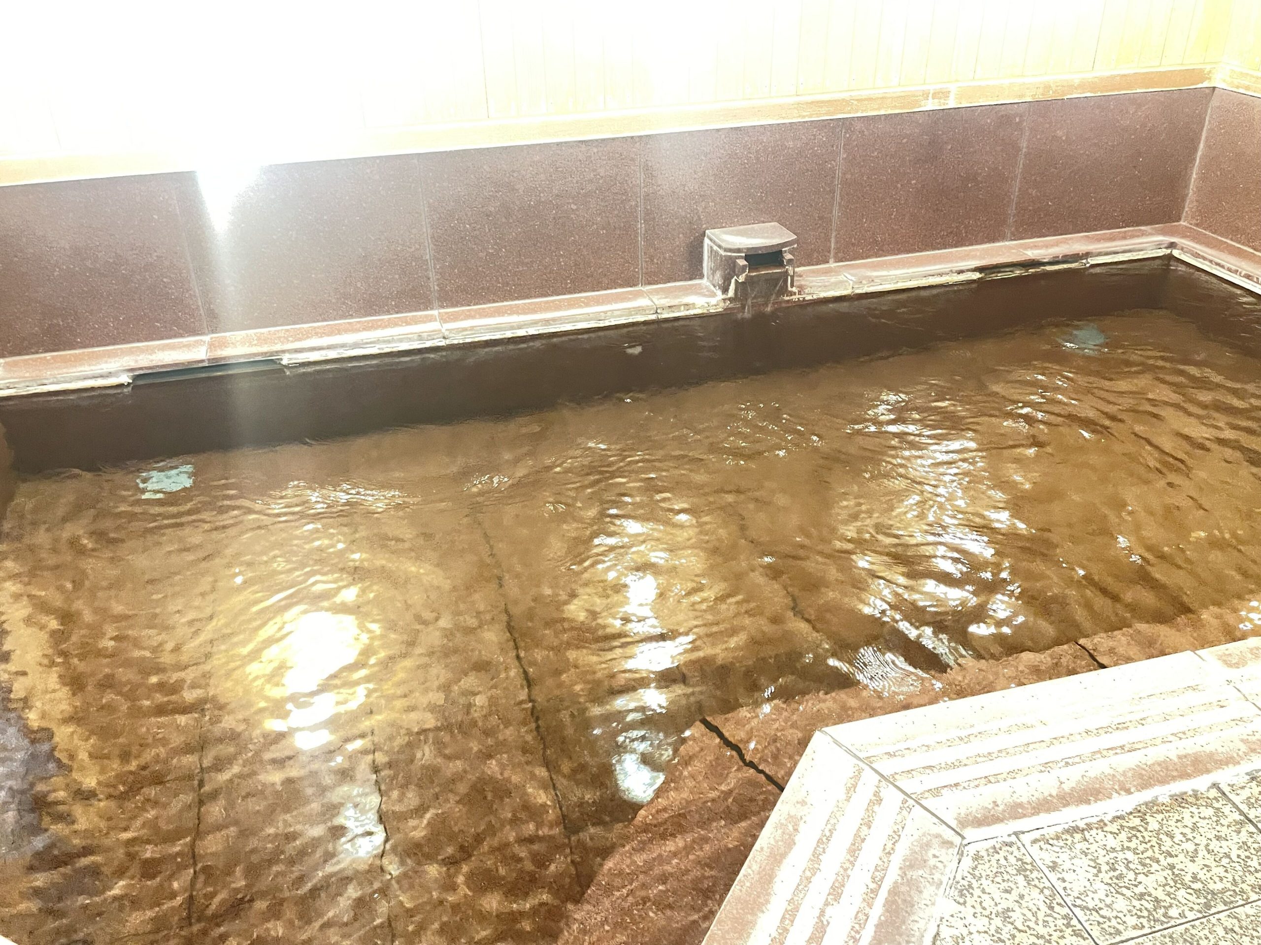 Private indoor onsen bath at Ryokan Ichinomatsu, a relaxing Hakodate ryokan experience with natural hot spring water.